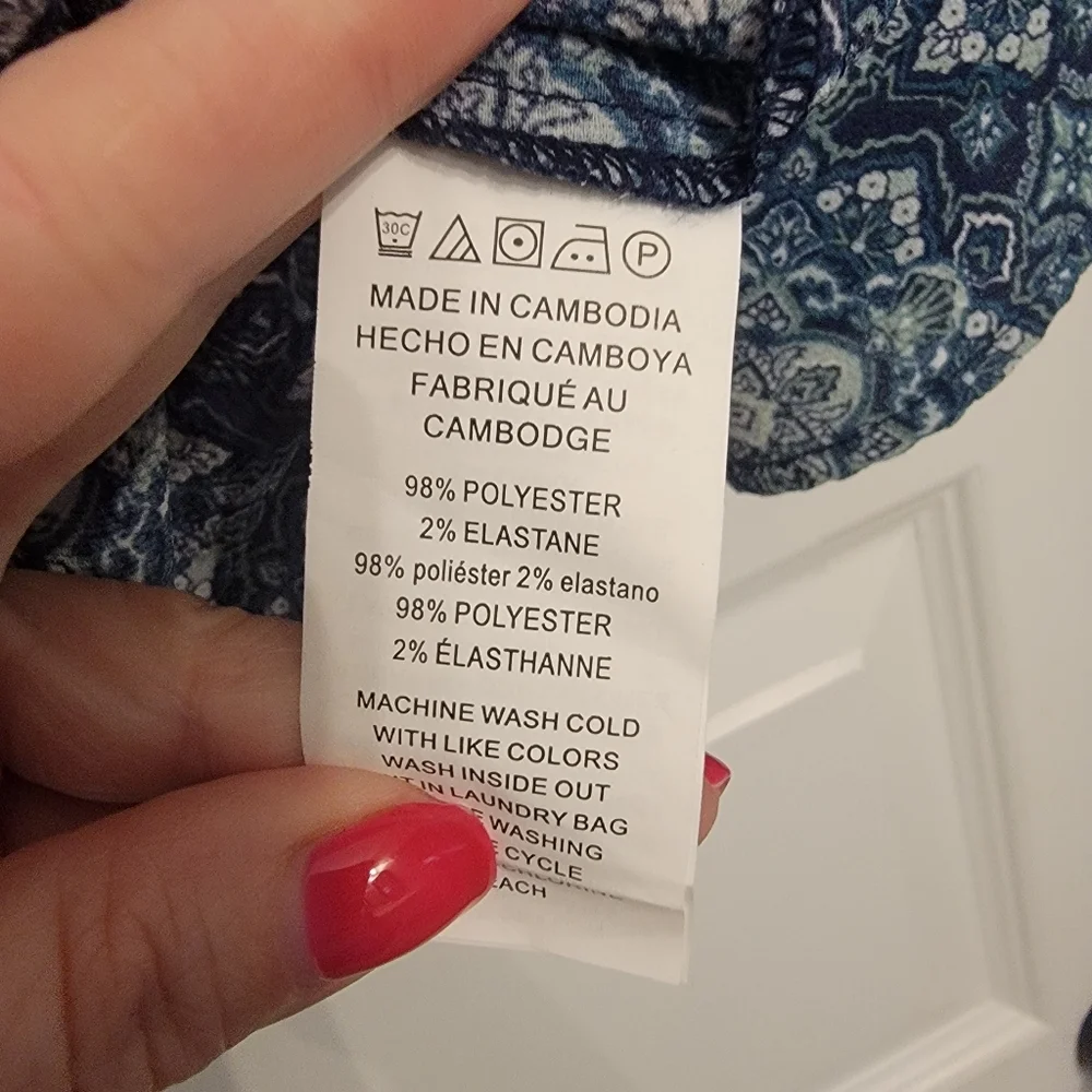 Michael Kors Navy Patterned Blouse